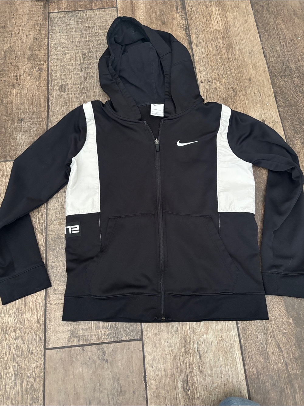Kids Nike Black & White Kids Full-Zip Hooded Sweatshirt